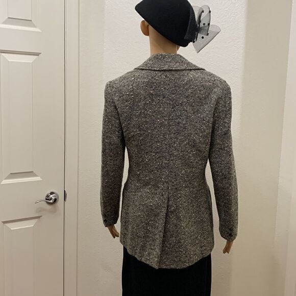 Prestige Boston Size 10 Union Made USA Black White Tweed Woman’s Jacket Pockets - Picture 6 of 13